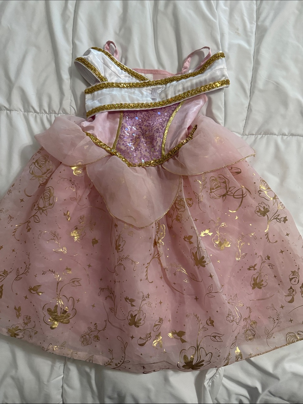 Disney Pink and Gold Princess Tulle Dress Aurora